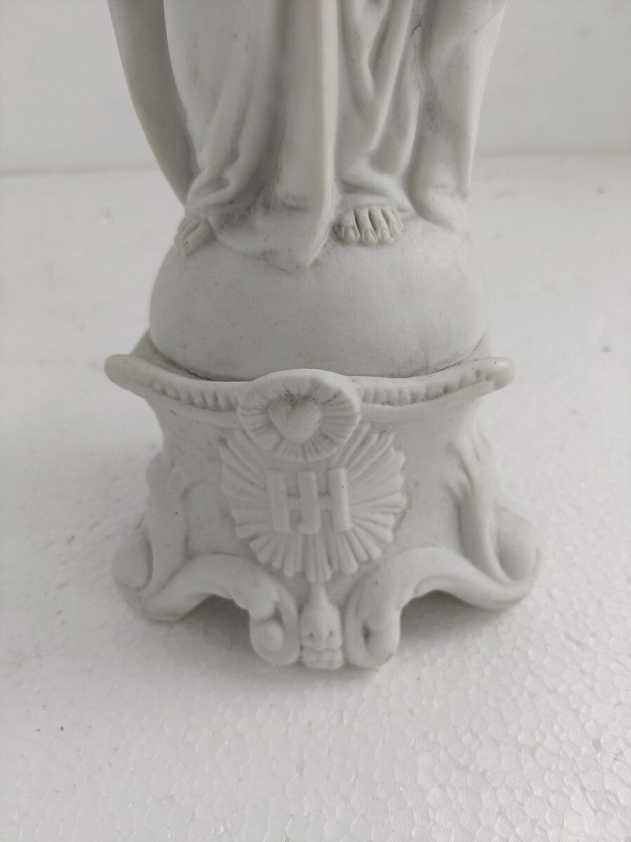 Antique Porcelain Bisque Statue Saint Joseph Angel Lilies Protector Of Homes Mar photo 182.0