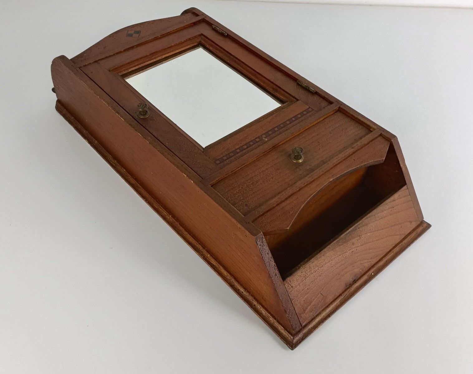 Gorgeous Medicine Cabinet Inlay Wood Antique Apothecary Kitchen Bathroom  Cabine photo Furniture