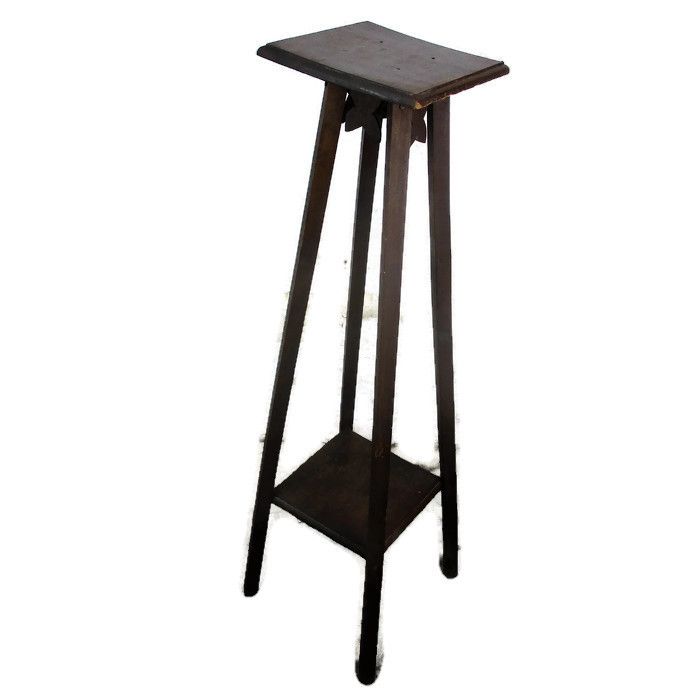 Art Nouveau Pedestal Table Plant Flower Stand Side Table Two Tier Art Deco  35"