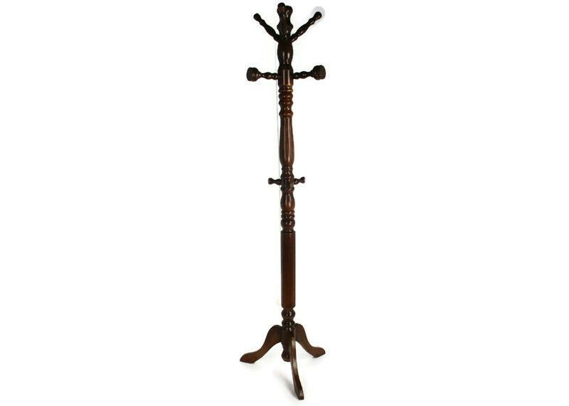 Standing Hall Tree Coat Hallway Rack Wood  Vintage Barn Country Farmhouse Style
