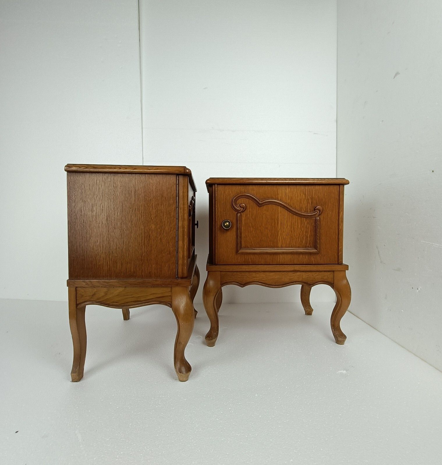 Pair Couple Vintage  Nightstands End Tables Mid Century Modern Wood Night Stands photo buy