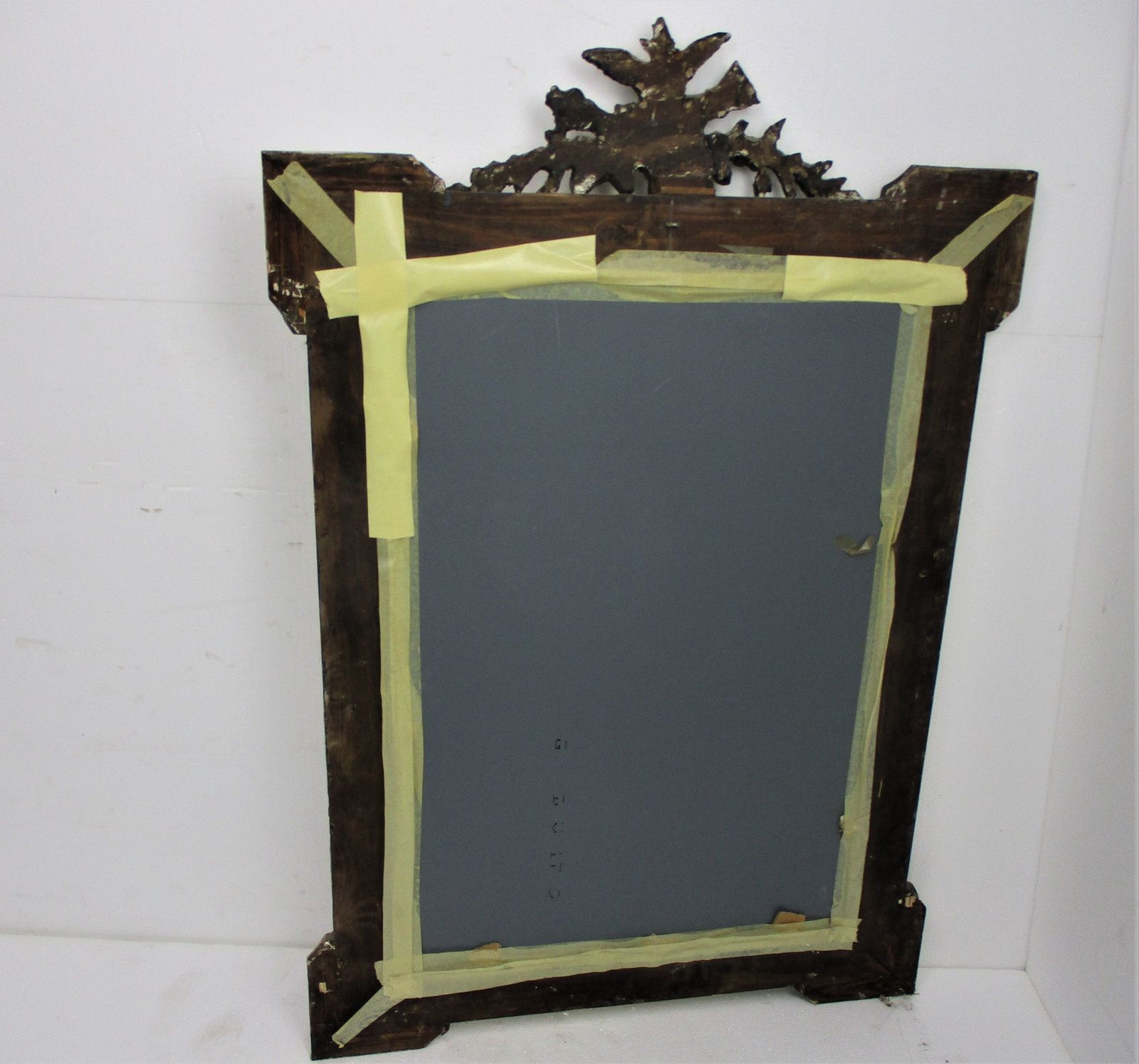 photo furniture Wall Hanging Mirror Ornate Gold Gilded Hollywood Regency Birds Hobnails Gorgeous