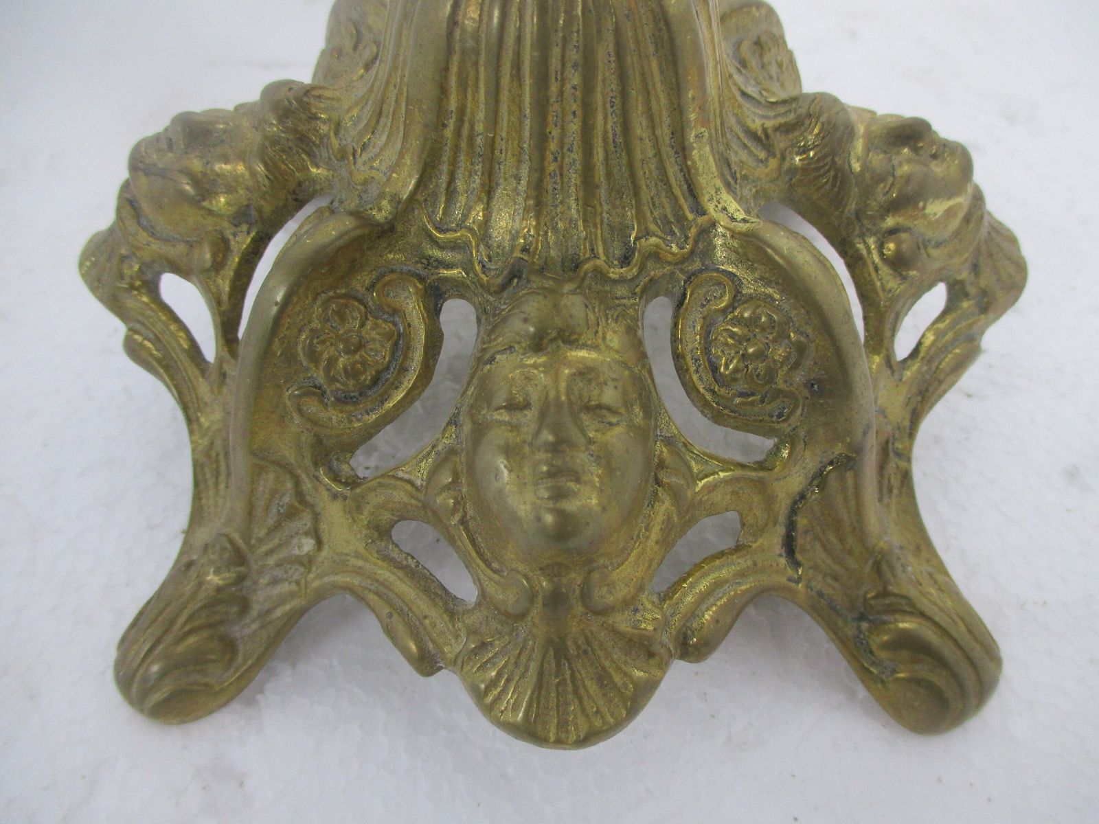 Candle Holder Candelabra 3 Arm Centerpiece Cherub Putti Angels On Base  Embossed photo Home Decor