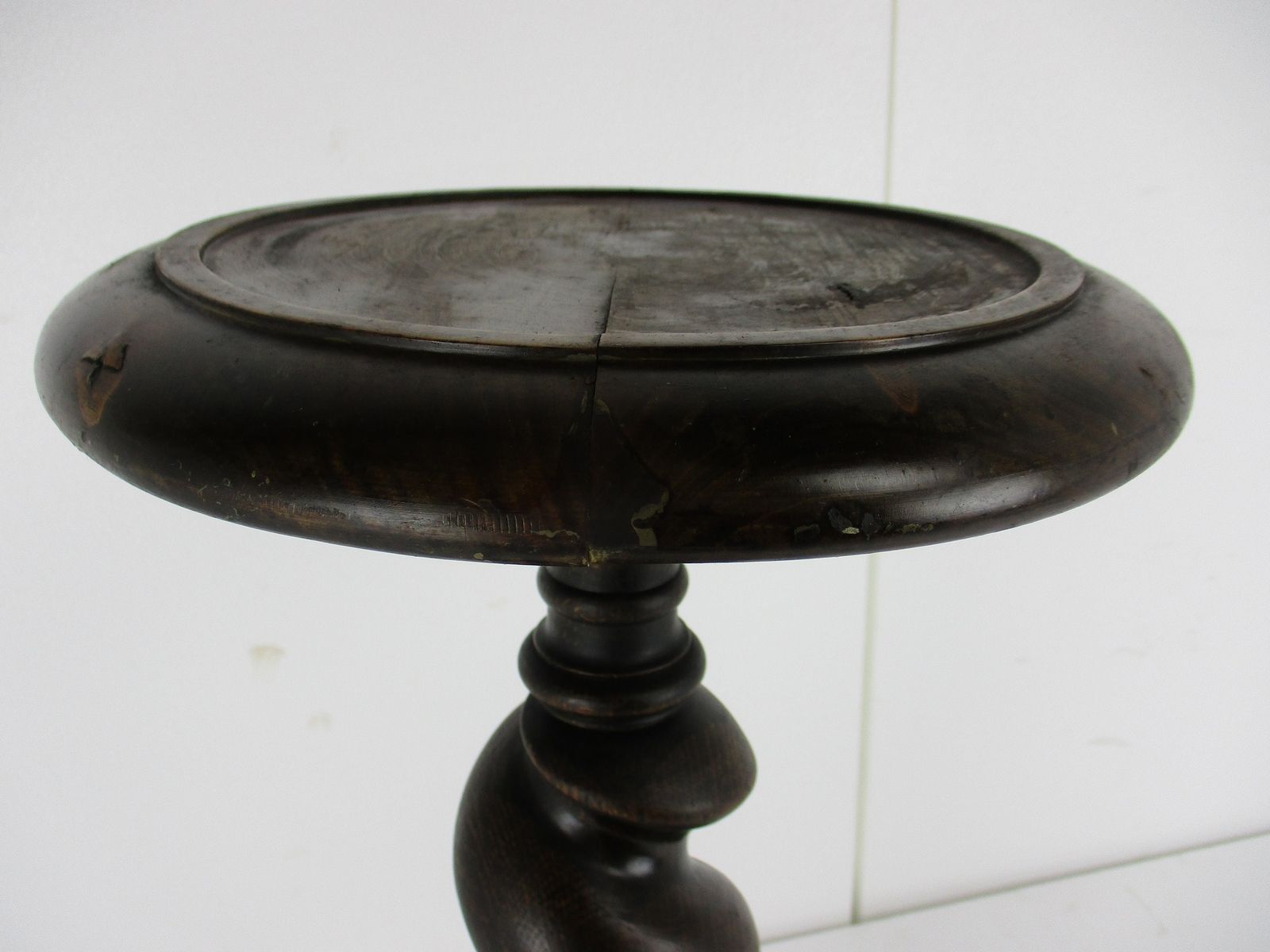 Large Hand Carved Wood Barley Twist Side Display Wine Table Pedestal Plant Stand photo furniture