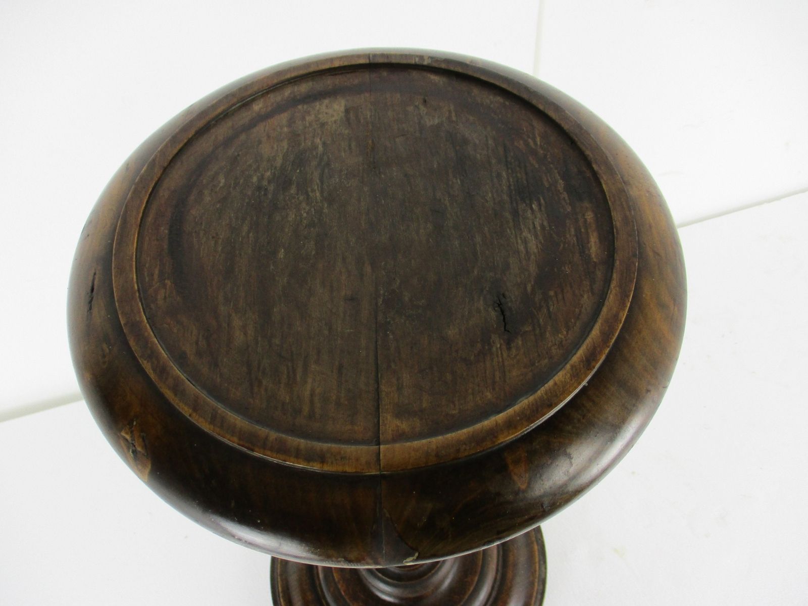 Large Hand Carved Wood Barley Twist Side Display Wine Table Pedestal Plant Stand photo for sale