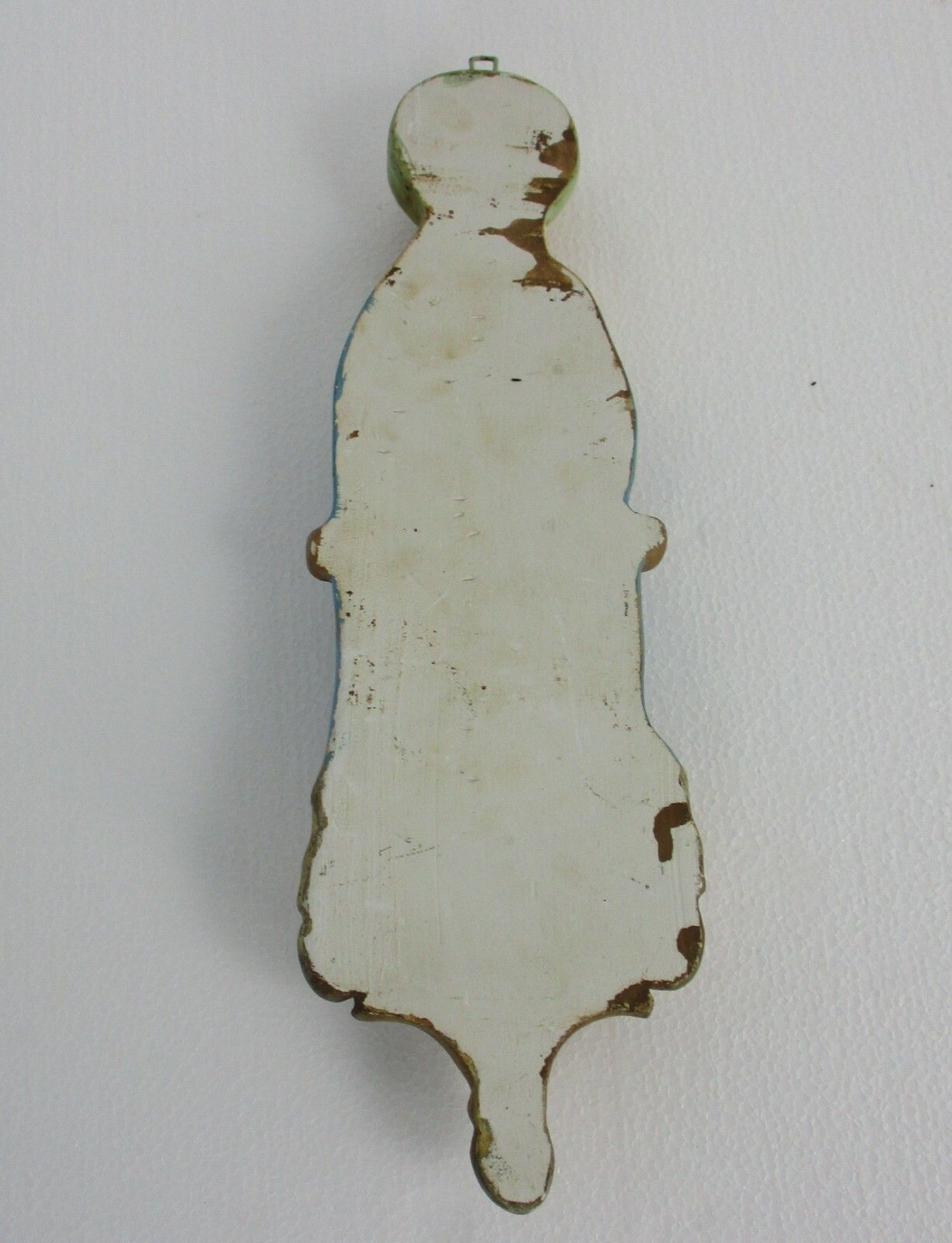 Plaster Wall Plaque Virgin Mary Madonna Holy Mother Infant Jesus Polychrome 20s photo 185.0