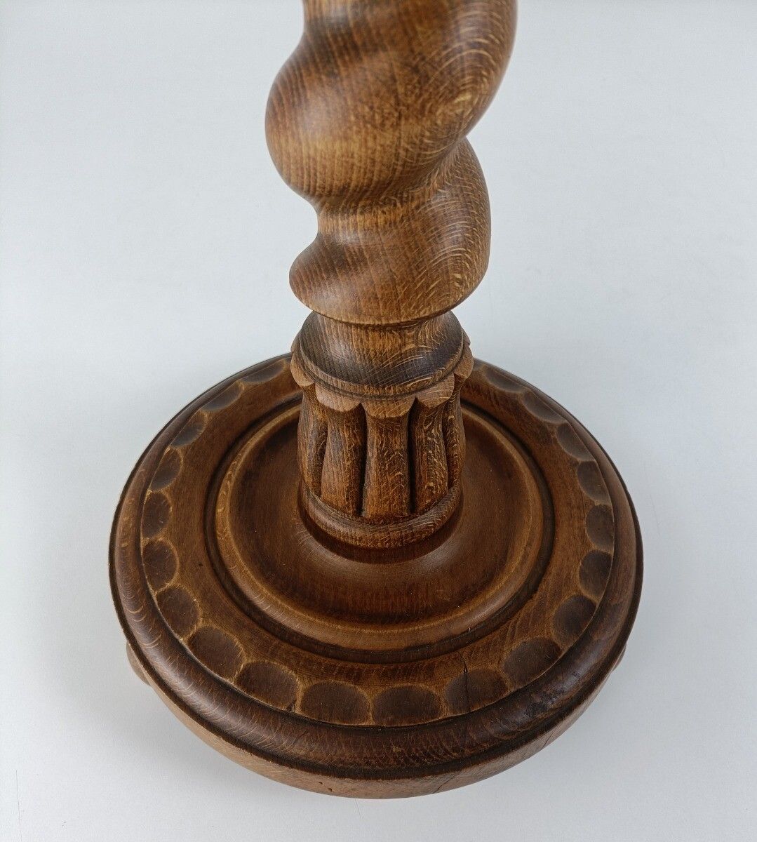 Ornate Barley Twist Hand Carved Wood Wooden Pedestal Plant Stand Bonsai Table Si photo for sale