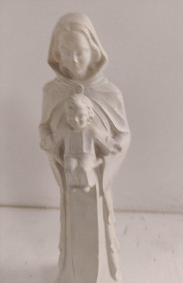 Large Statue Plaster Virgin Mary Madonna Christianity Infant Jesus Modernist photo furniture
