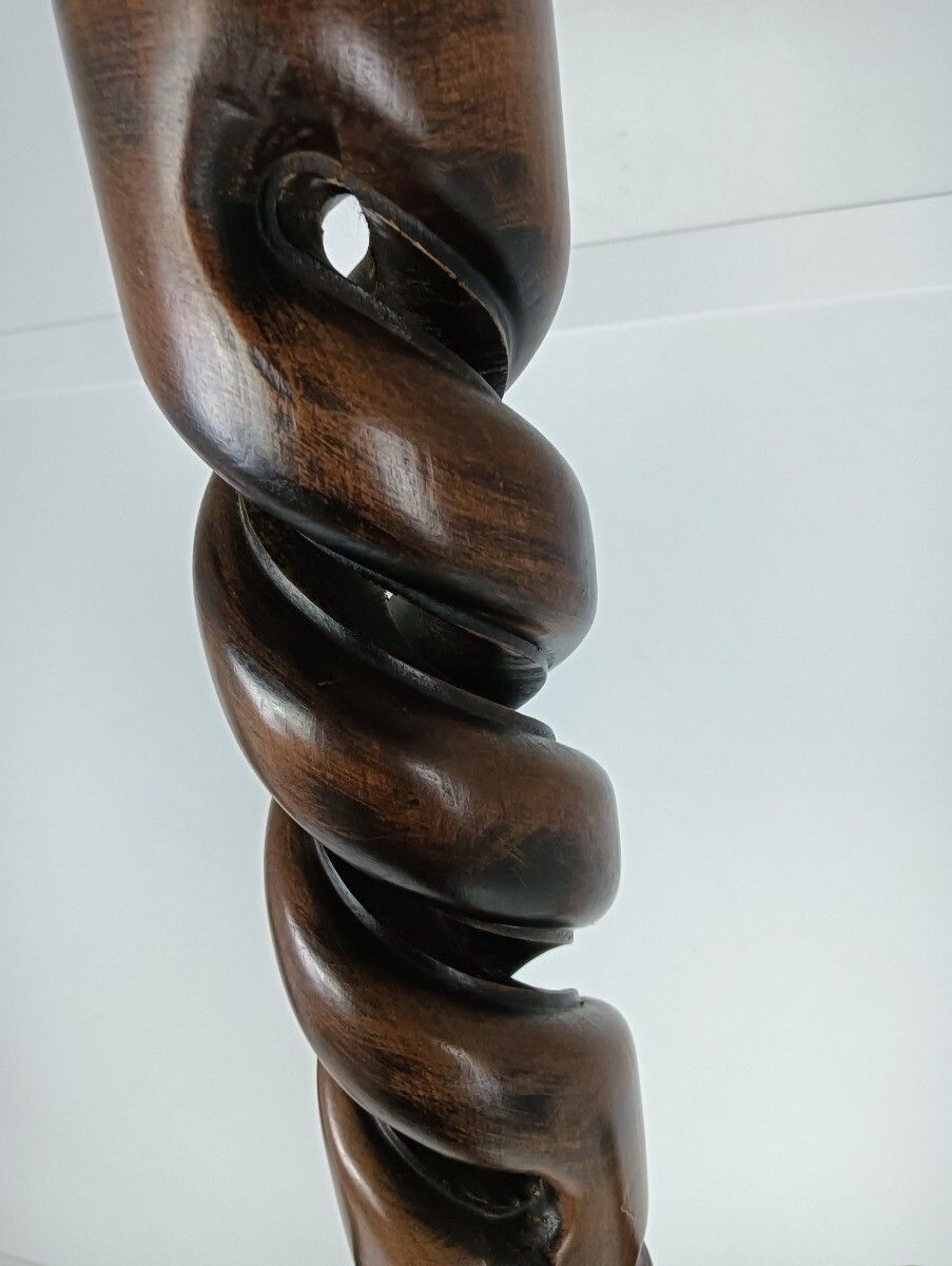 Standing Hall Tree Open Barley Twist Coat Hallway Rack Wood Vintage Barn Farmhou photo for sale