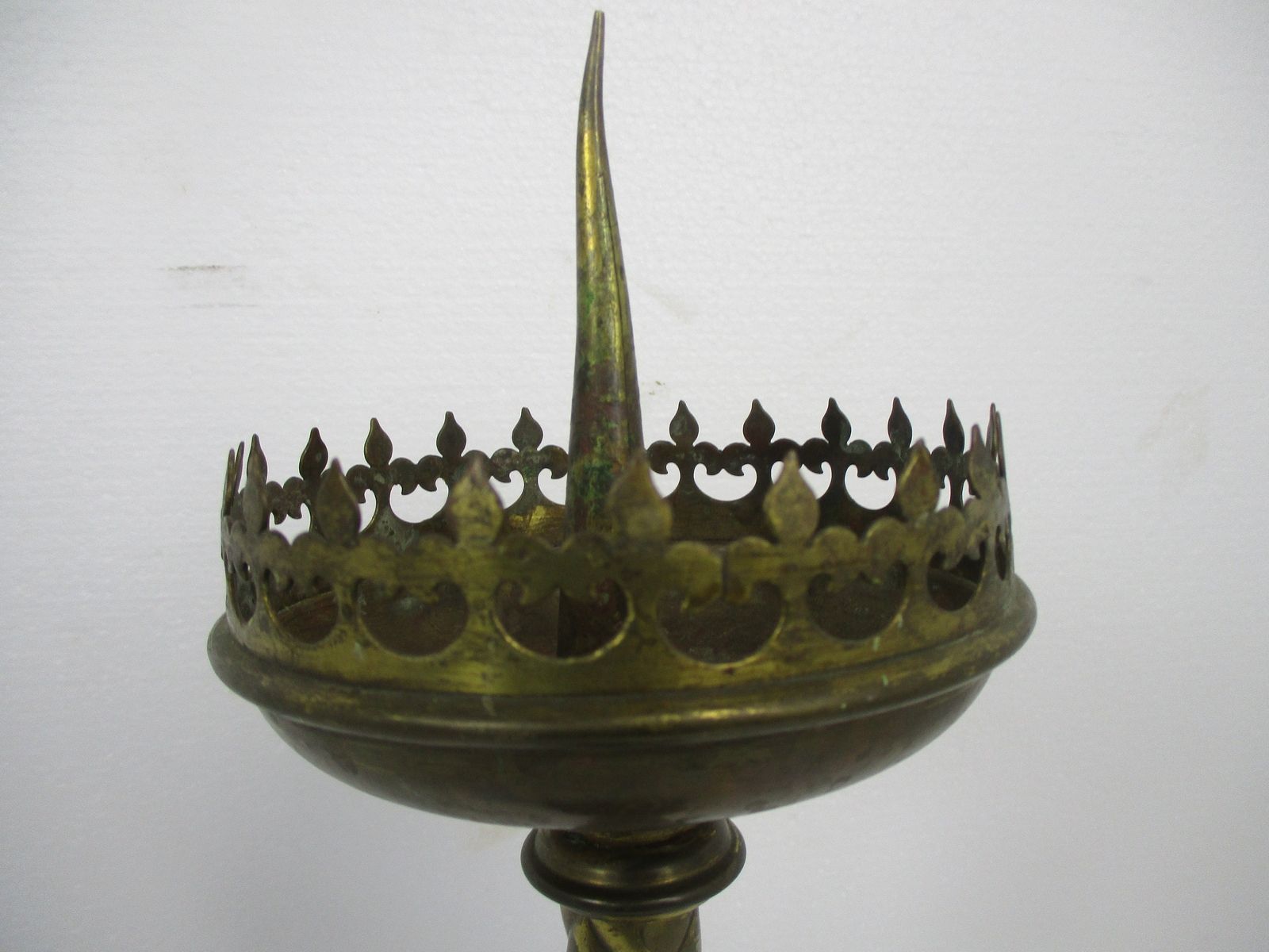 Antique Candle Holder Candle Stick Church  Chapel Altar Monastery Brass Gothic L photo furniture