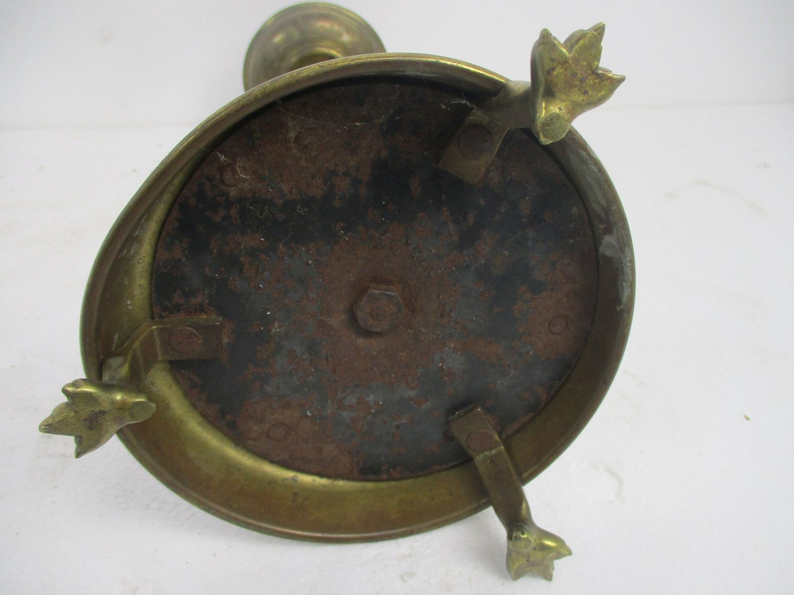 Antique Candle Holder Candle Stick Church  Chapel Altar Monastery Brass Gothic L photo vintage