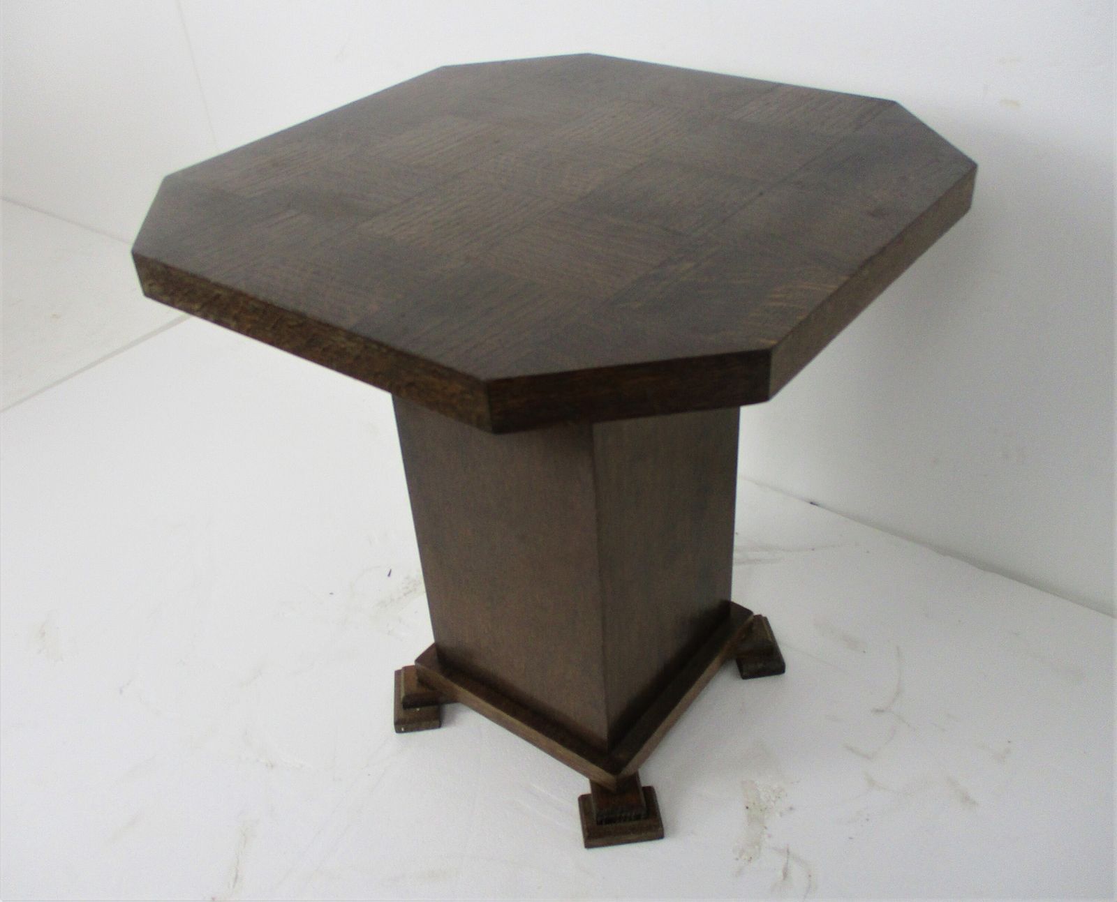 Art Nouveau Ornate Hand Carved Wooden Table Console Coffee Side Table Checkered photo 384.0