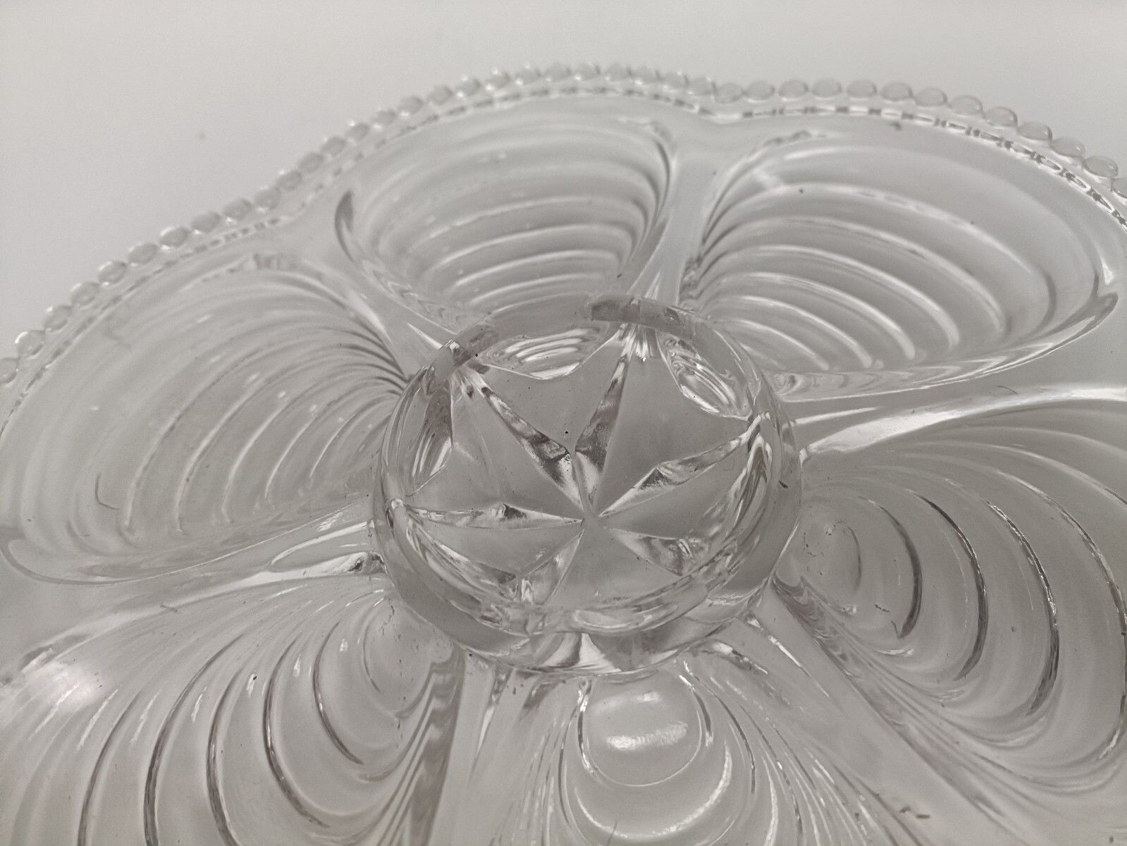 6 Glass Oyster Plate French Vintage Clear Glass Decor Rare Collection Oysters Di photo Home Decor