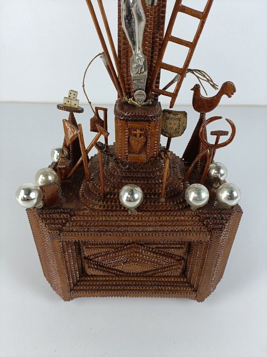 Tramp Trench Tramp Folk Art Standing Hand Made Wood Crucifix Tools Of Passion Ro photo for sale