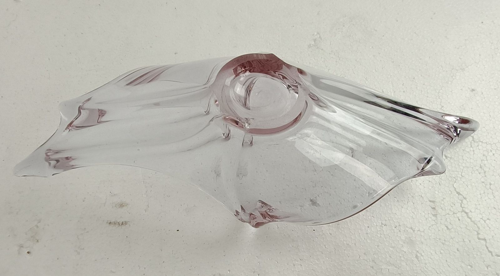 Val St Lambert Belgium Bowl Fruit  Dish Centerpiece Light  Purple Art Glass Vint photo vintage