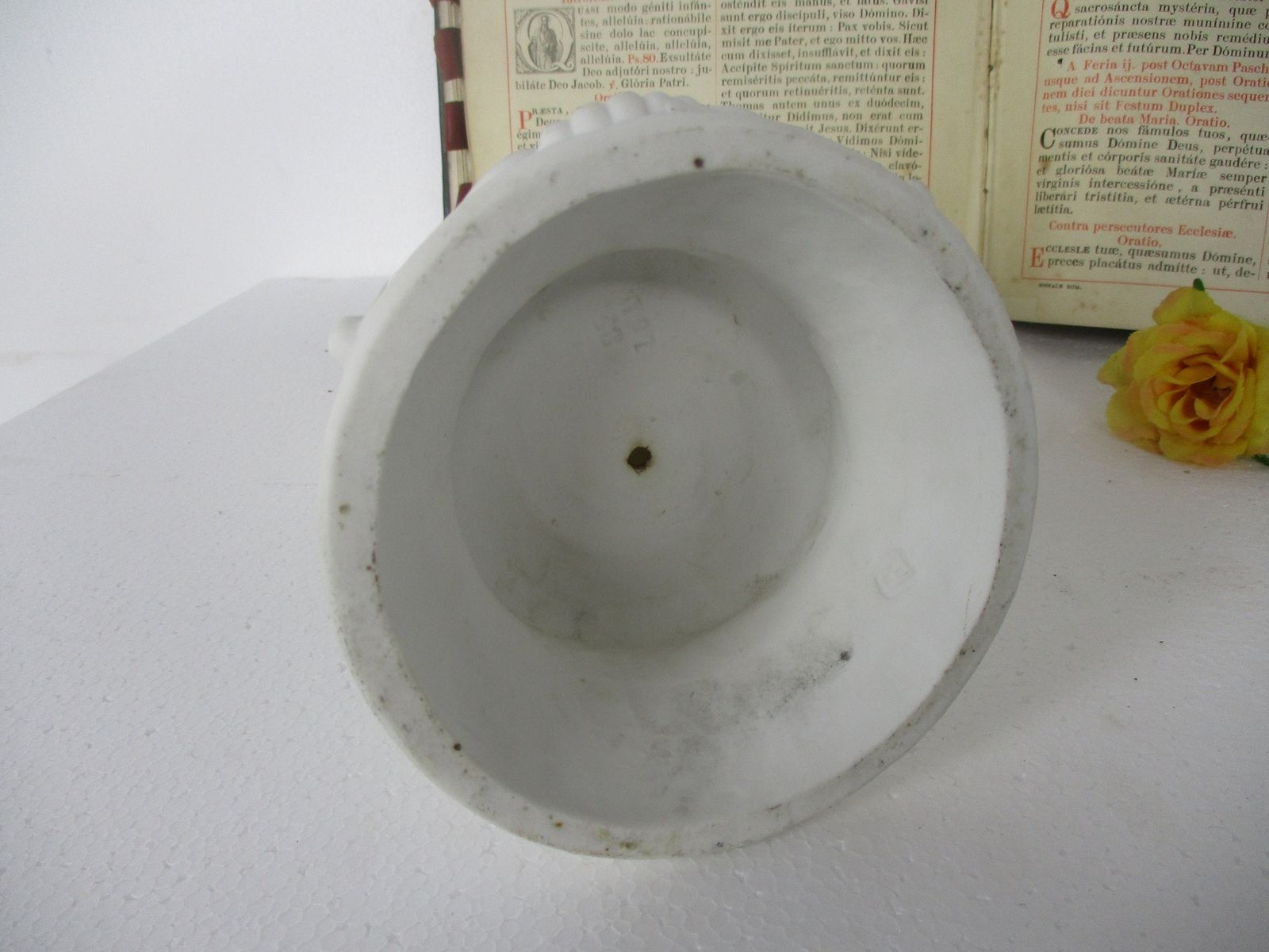 Antique Bisque Porcelain Statue Virgin Our Lady Mary Infant Jesus Gorgeous Marke photo buy