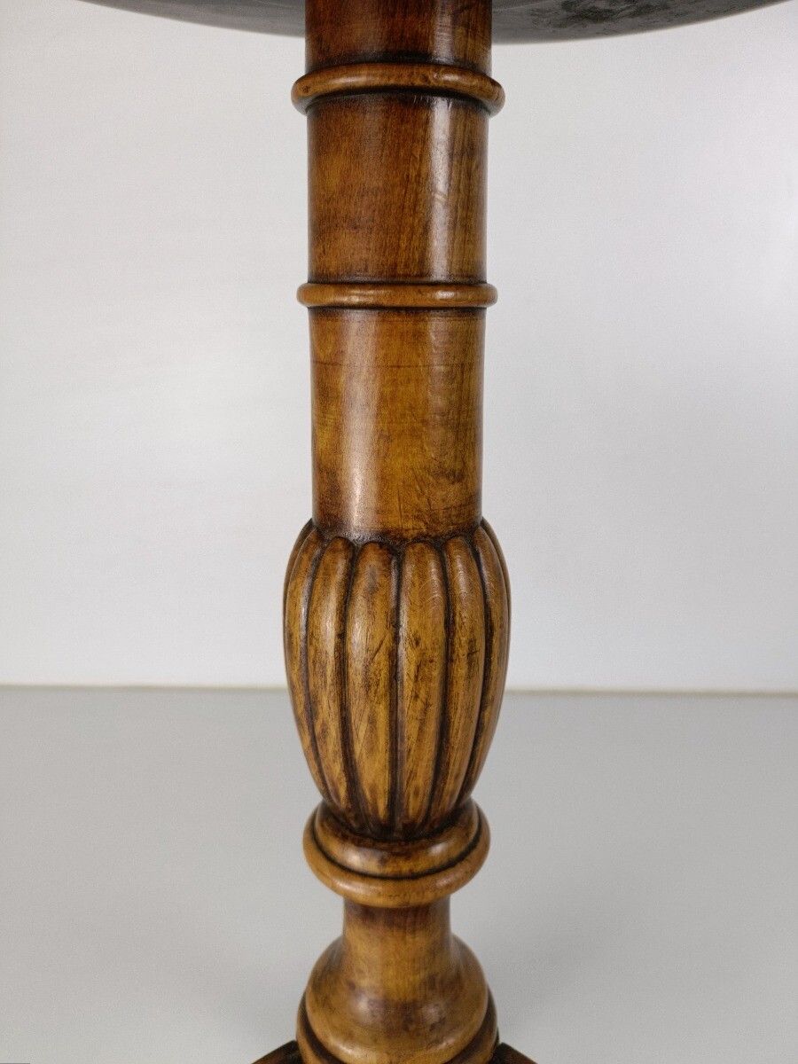 Tripod Wooden Antique Pedestal Plant Stand Bonsai Side Table Edwardian Style photo vinterior