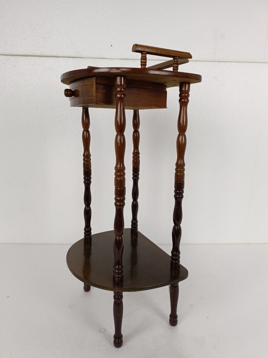 Pedestal  Side Table Plant Bonsai Stand Italian Wood Vintage Etagère Display Ca photo 190.0
