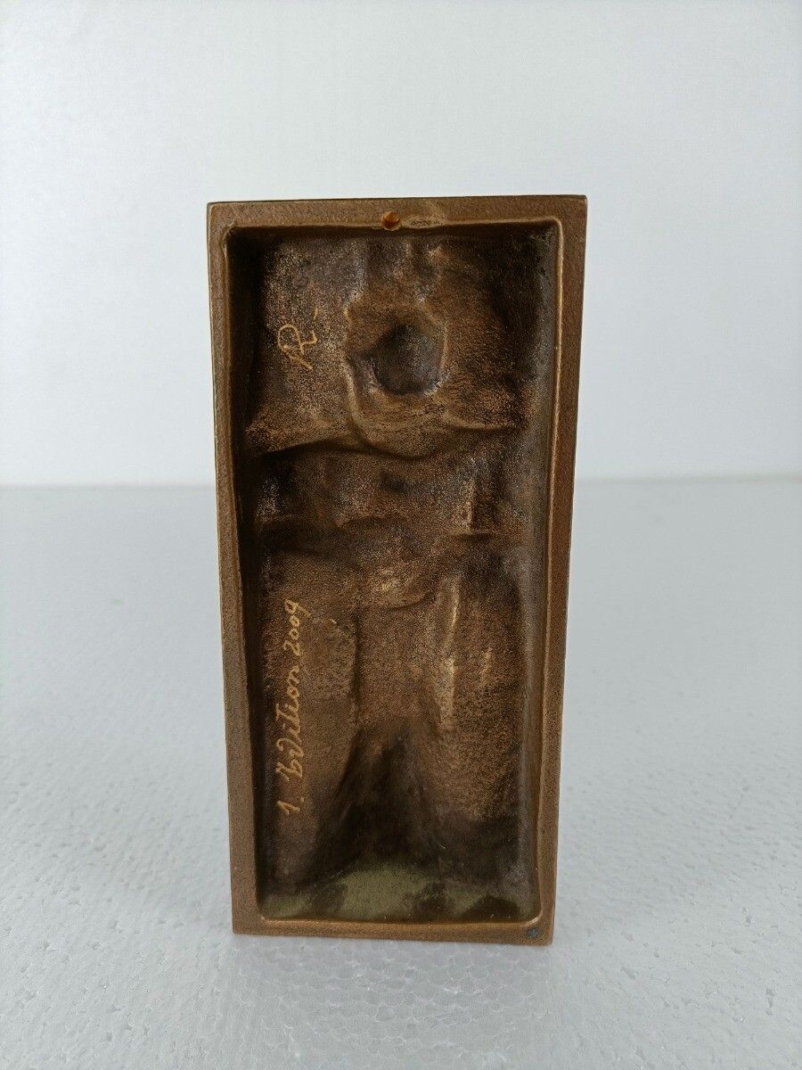 Vintage Wall Plaque Red Copper Madonna And Infant Rare Heavy Dedicated photo 65.0