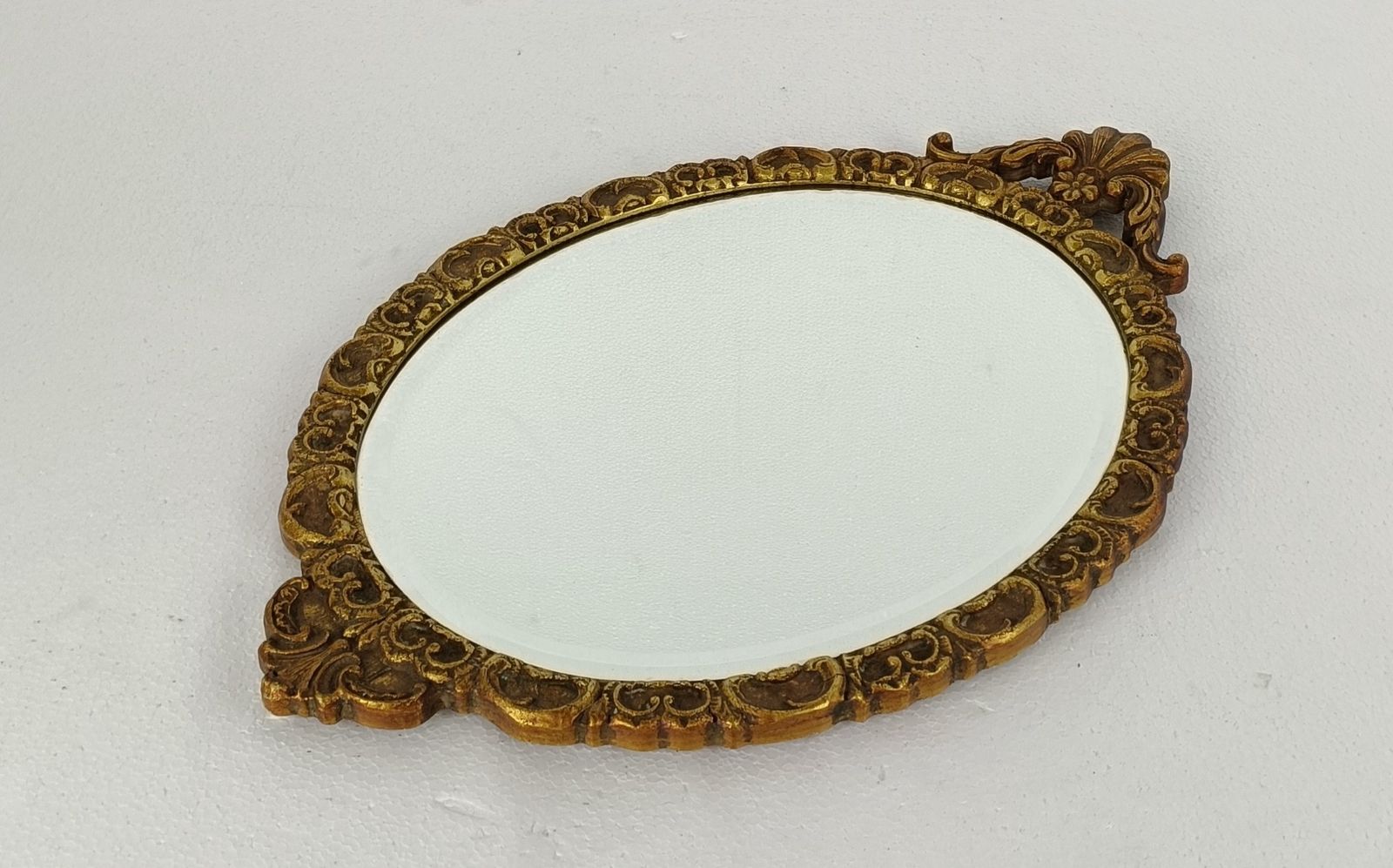 Gorgeous  Oval  Wooden Beveled Glass Wall Hanging Mirror  Hollywood Regency  Roc photo furniture