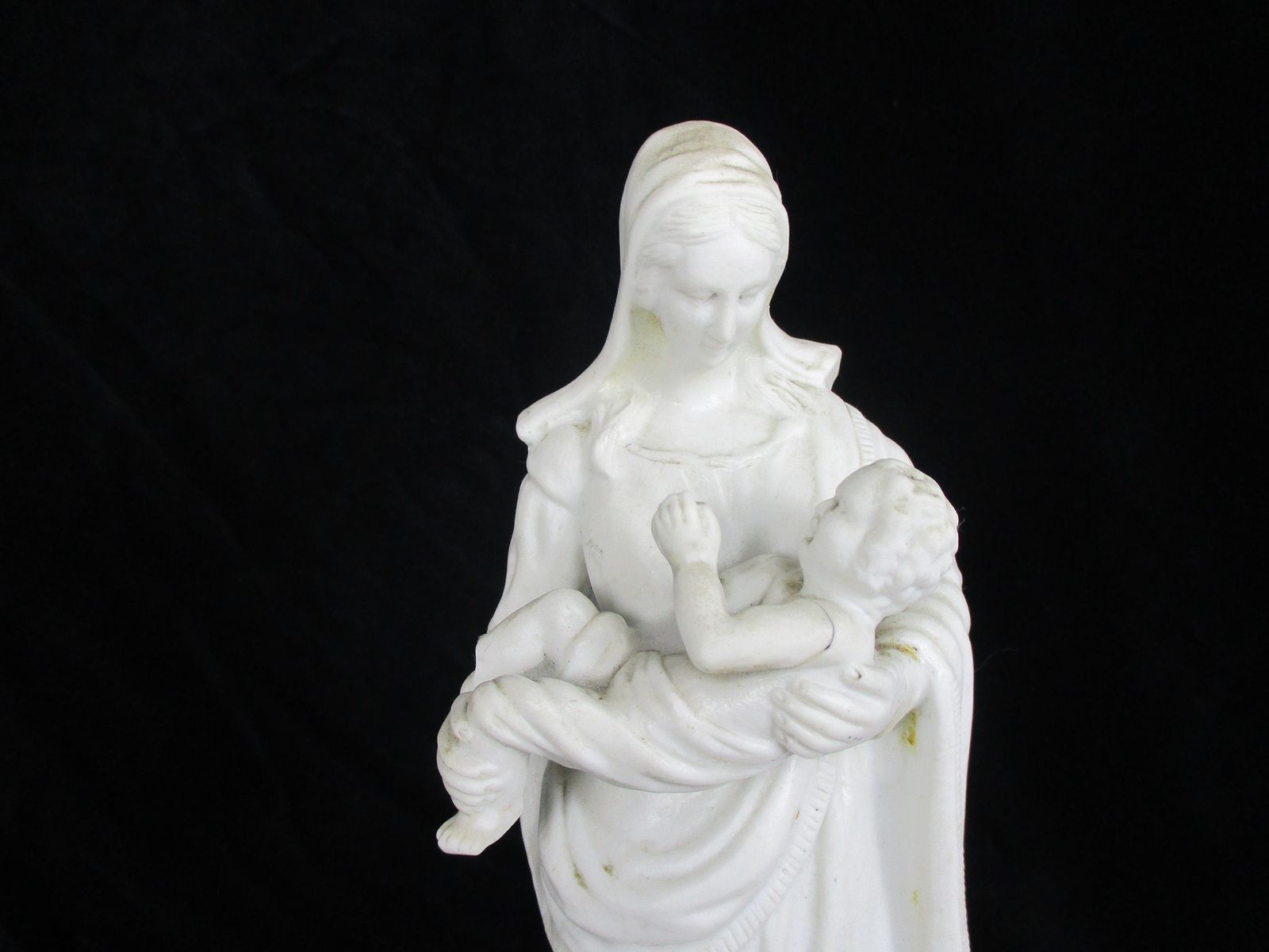 Large Antique 1900 Vieux Paris Porcelain Bisque Statue Virgin Mary Madonna With photo furniture