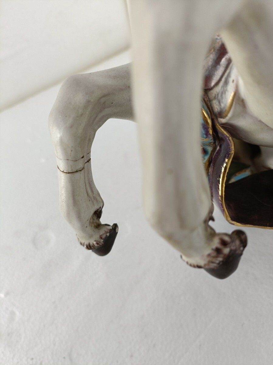 Statue Figurine Patarino Italy Medieval Knight On Horseback Hand Painted Sculptu photo for sale