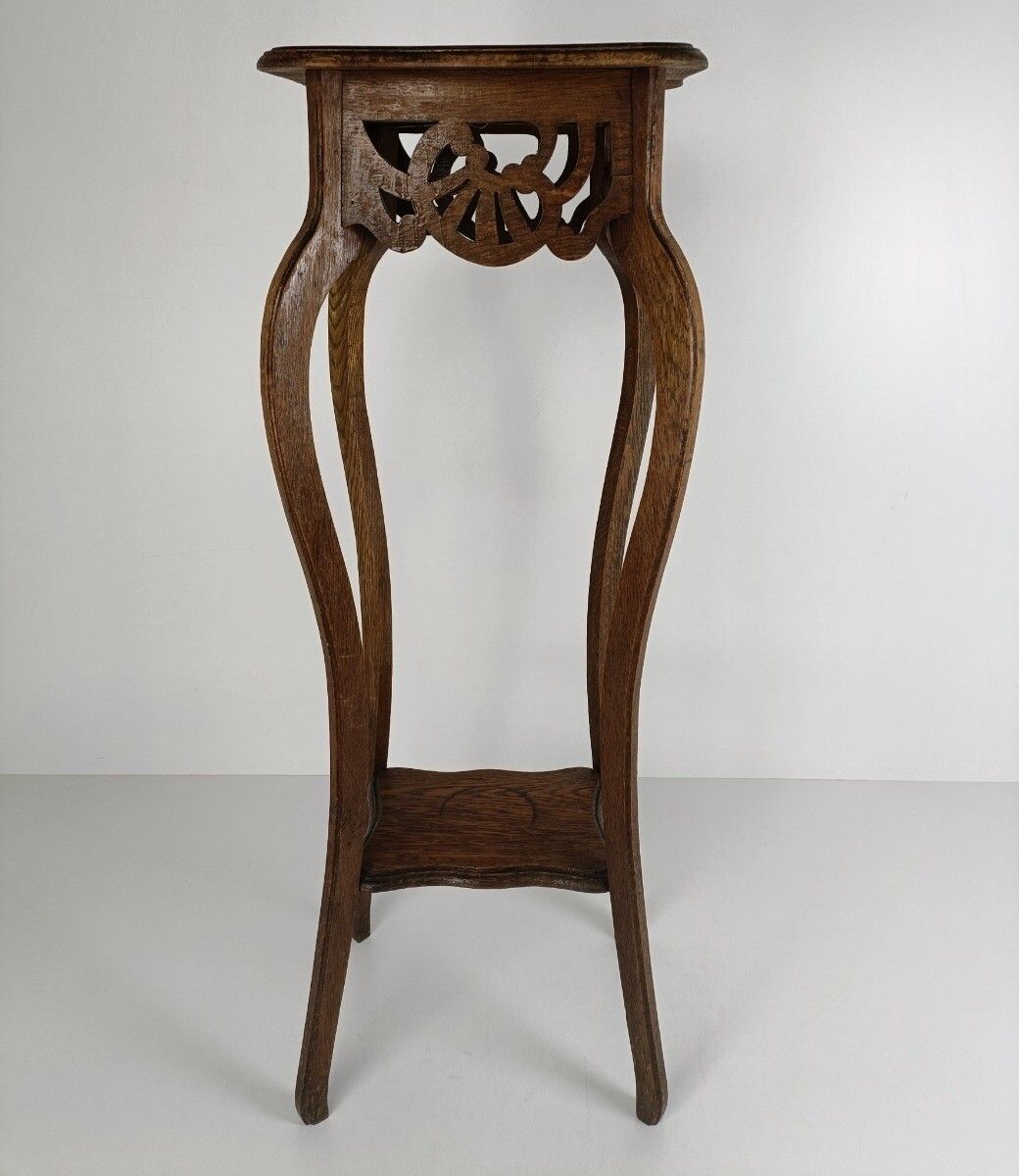Art Nouveau Pedestal Table Plant Two Tier  Flower Stand Side Table Country Farmh photo for sale