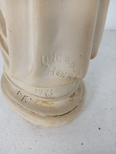 Statue Plaster St Therese Lisieux Little Flower Of Jesus White Vintage Christian photo buy
