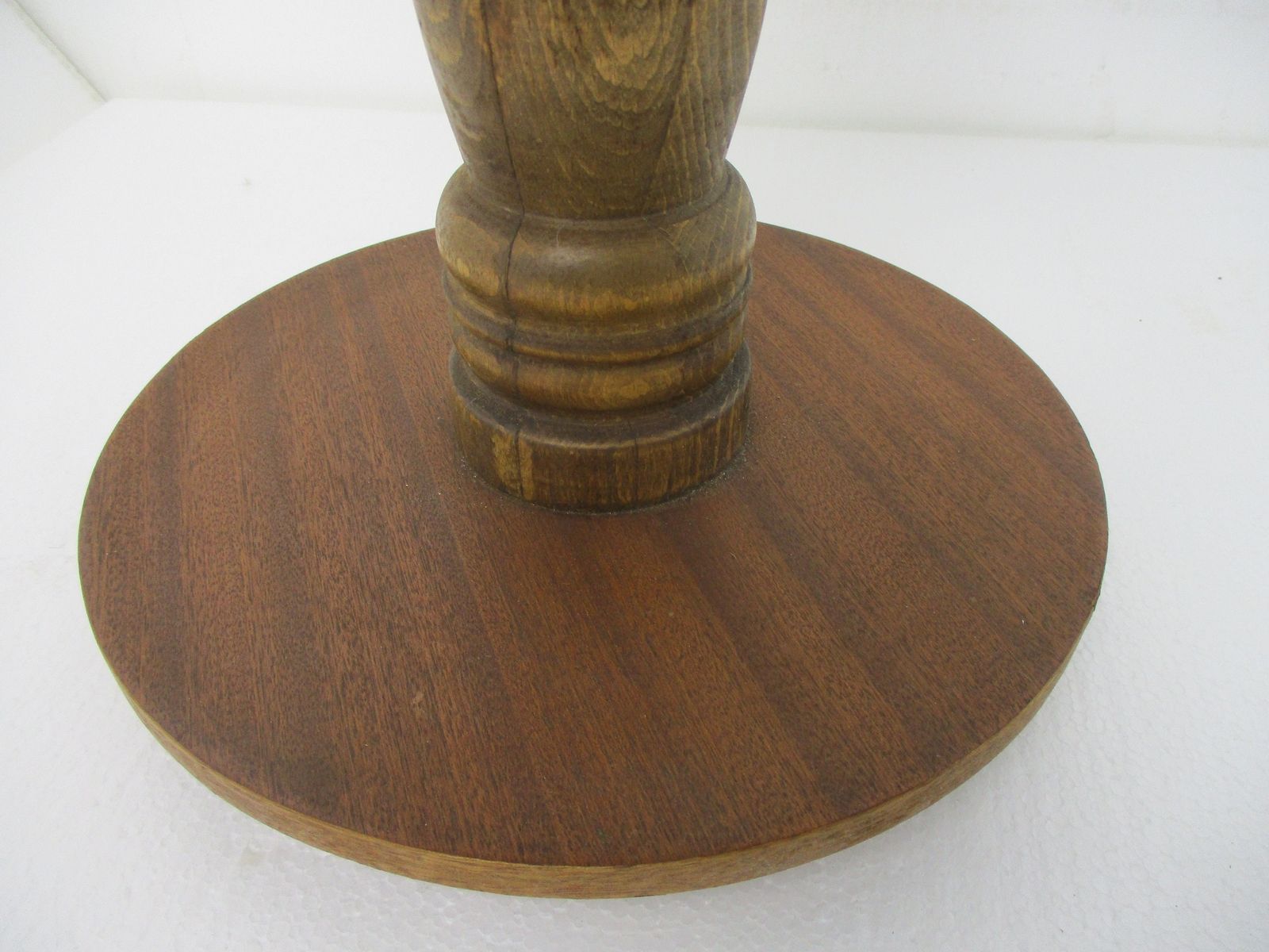 Hand Carved Wood Pedestal Display Side Table Plant Bonsai Flower Stand Barn Coun photo vinterior