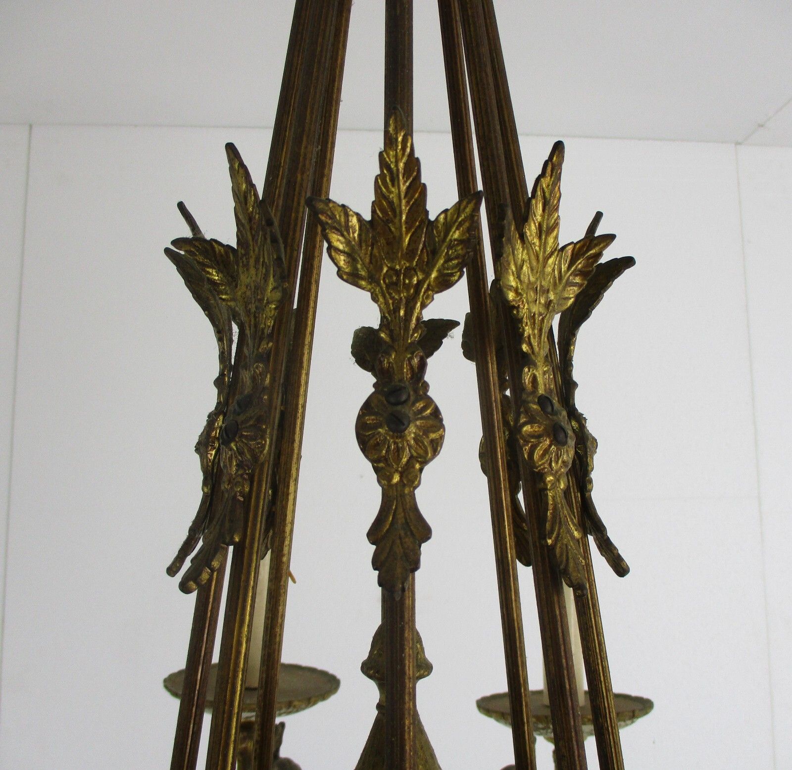 8 Arm Lights Chandelier Revival French Empire Bronze Doré Gilded Copper Stunning photo buy