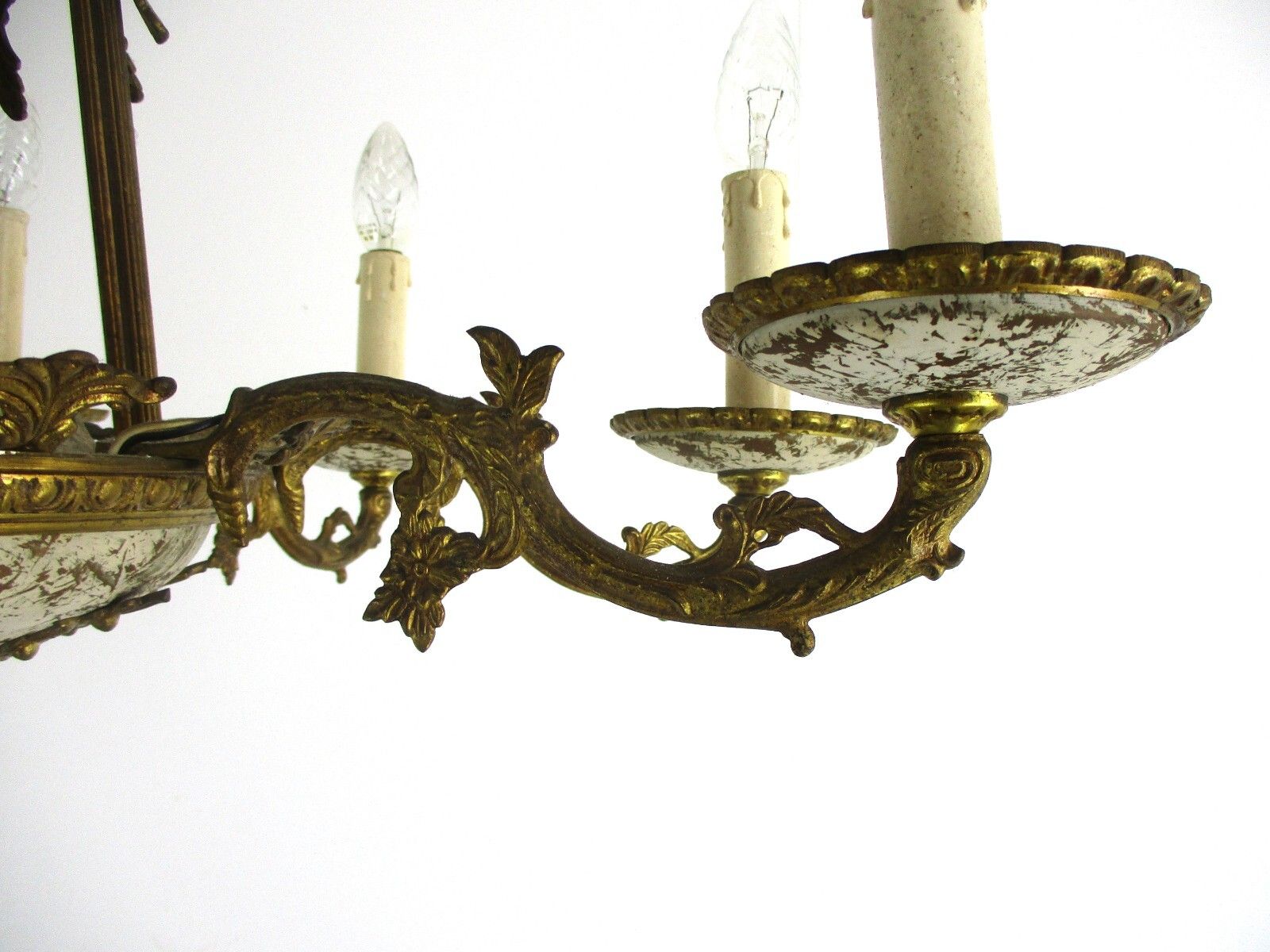 8 Arm Lights Chandelier Revival French Empire Bronze Doré Gilded Copper Stunning photo vintage