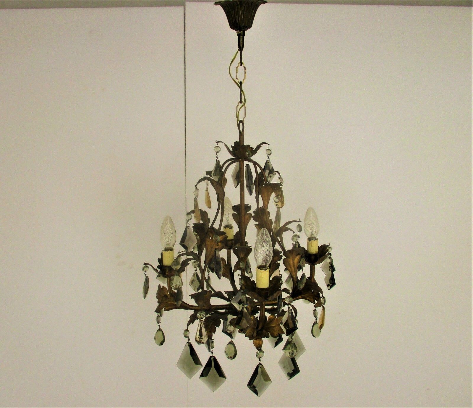 Banci Firenze  Chandelier Prisms 4 Lights Hollywood Regency Italy Gorgeous photo for sale