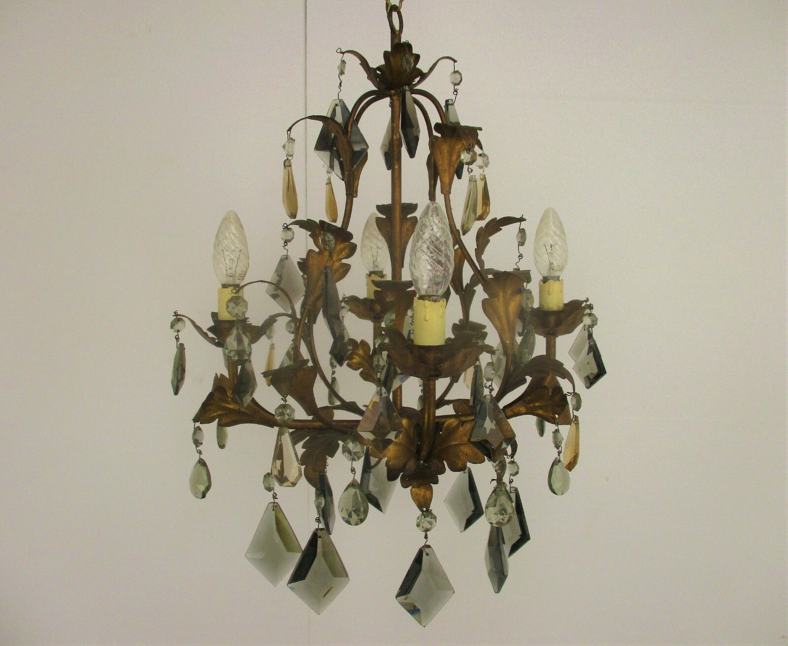 Banci Firenze  Chandelier Prisms 4 Lights Hollywood Regency Italy Gorgeous photo Lighting