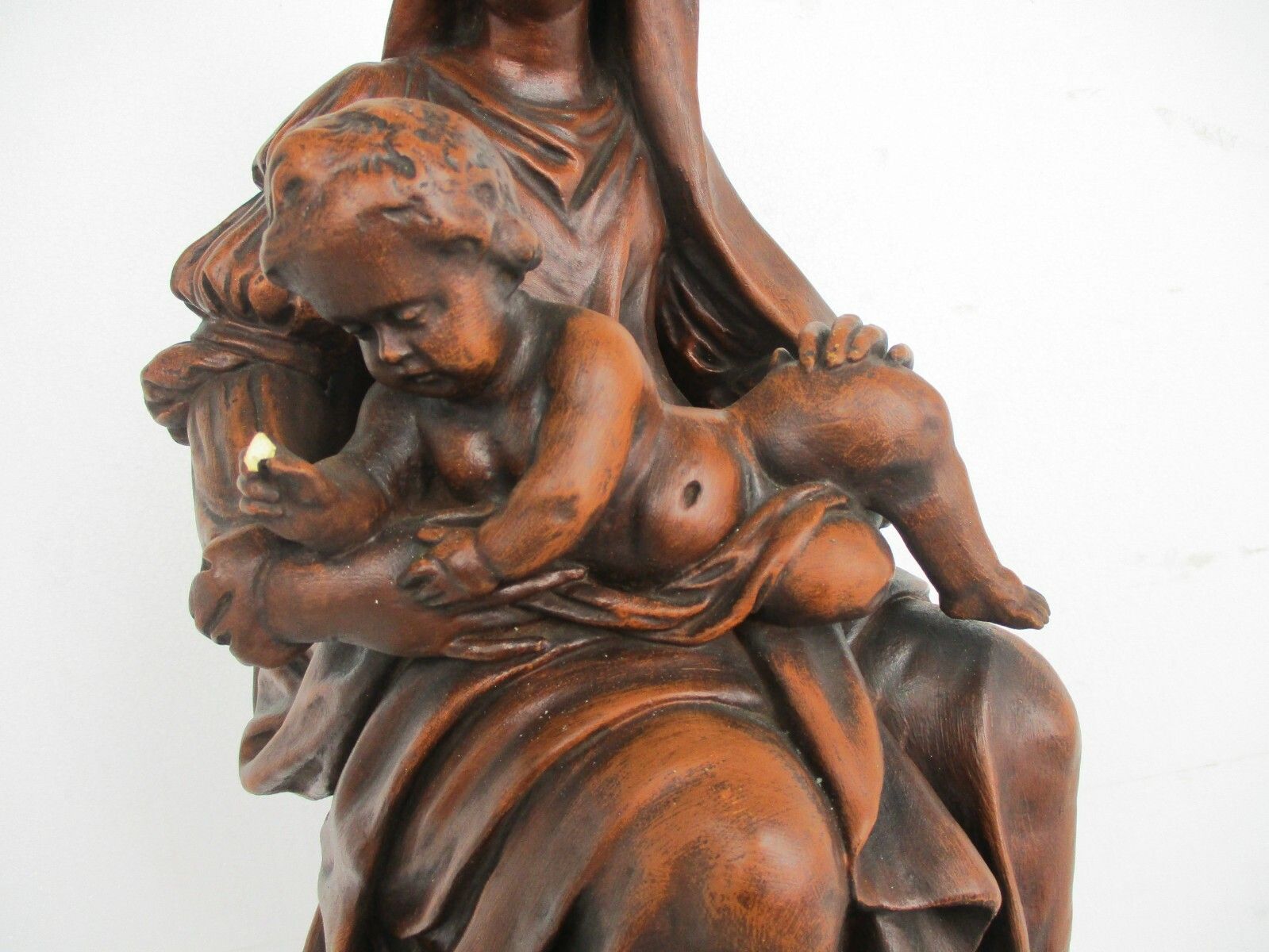 Church Statue Sitting Our Lady Virgin Mary Infant  Sedes Sapientiae Plaster photo buy