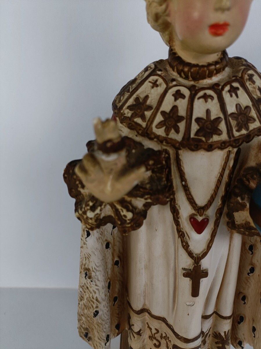 Statue Infant Of Prague Infant Jesus Santo Nino Plaster Collector 30s  Beautiful photo vinterior