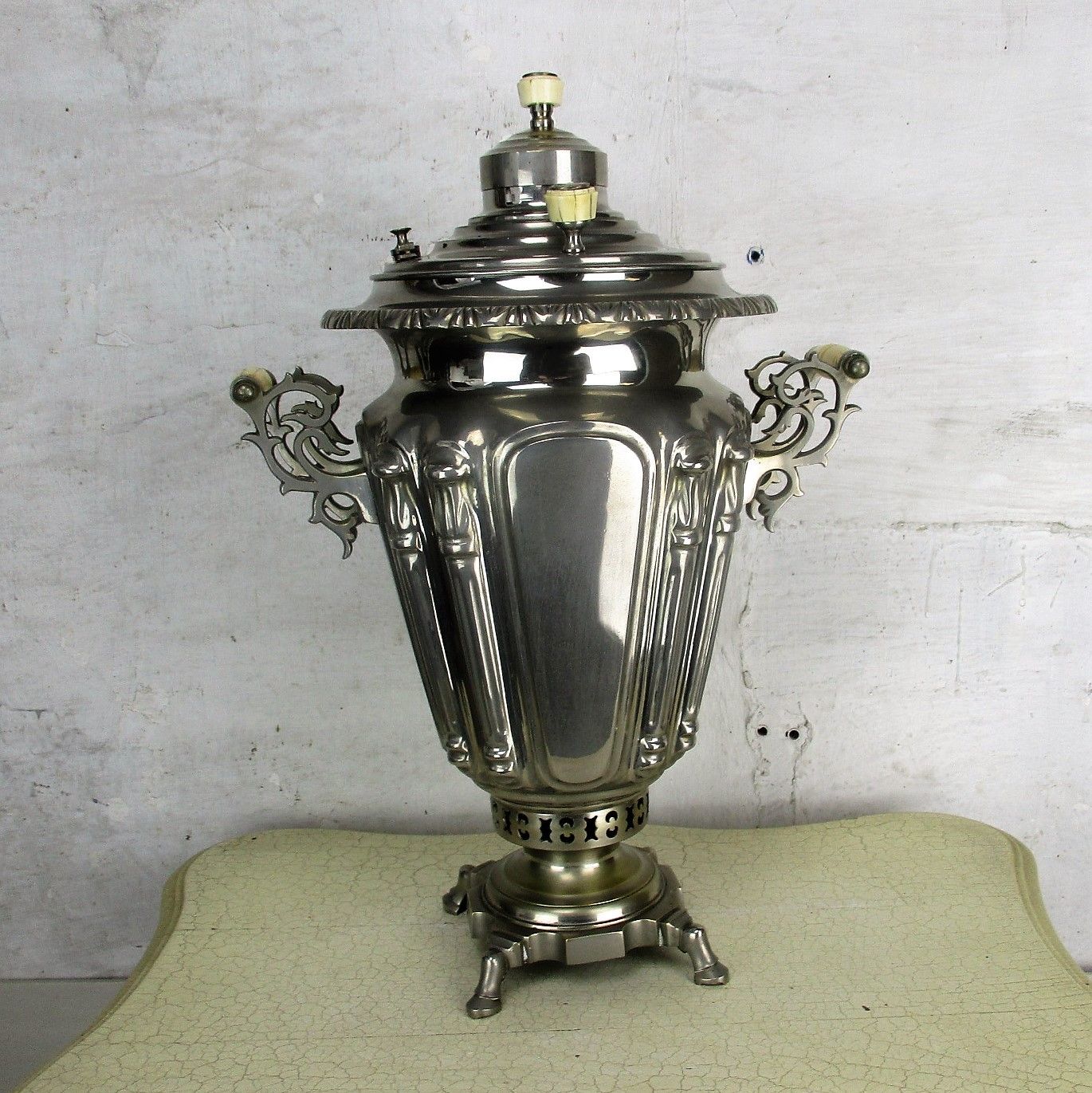 Antique Russian Large Imperial Conical Samovar Brothers Shemarin Tula Bowl  25" photo buy