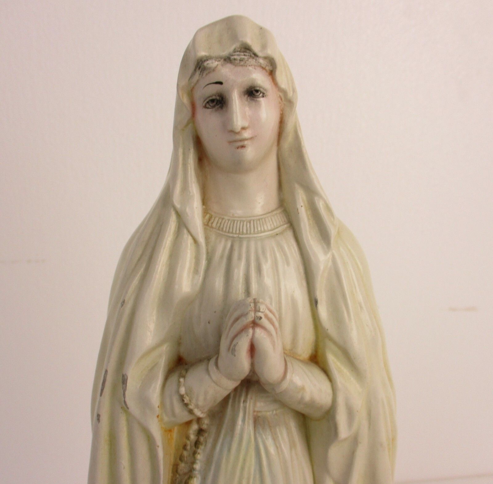 Chapel Statue Virgin Mary Madonna Our Lady Of Lourdes  Plaster France 18.89" photo furniture