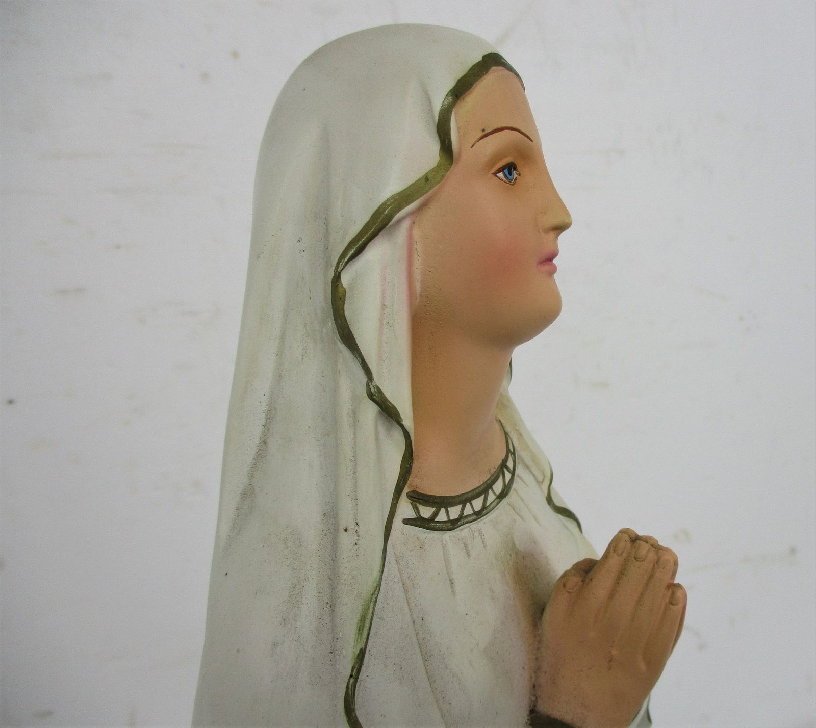 Xl Virgin Mary Madonna Our Lady Of Lourdes Plaster Statue Chapel French 24.8&Quo photo Art