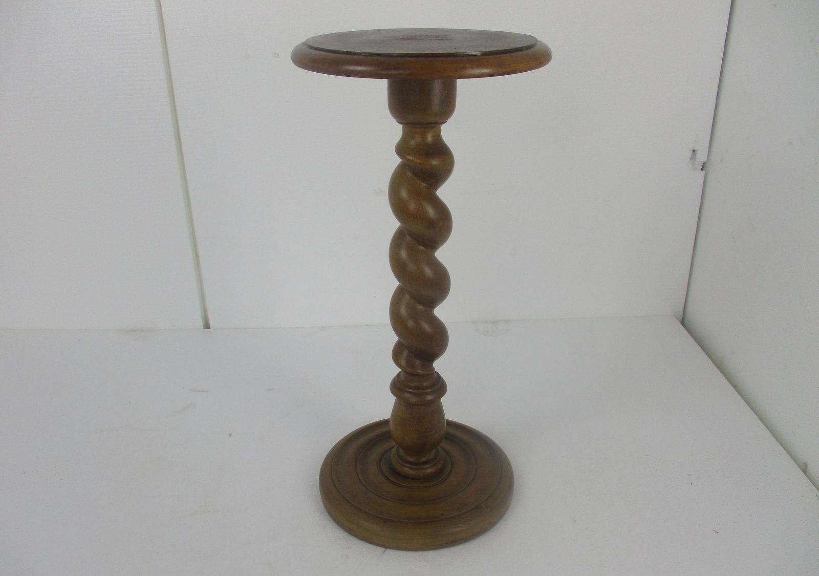 Large Hand Carved Wood Barley Twist Side Display Wine Table Pedestal Plant Stand photo furniture