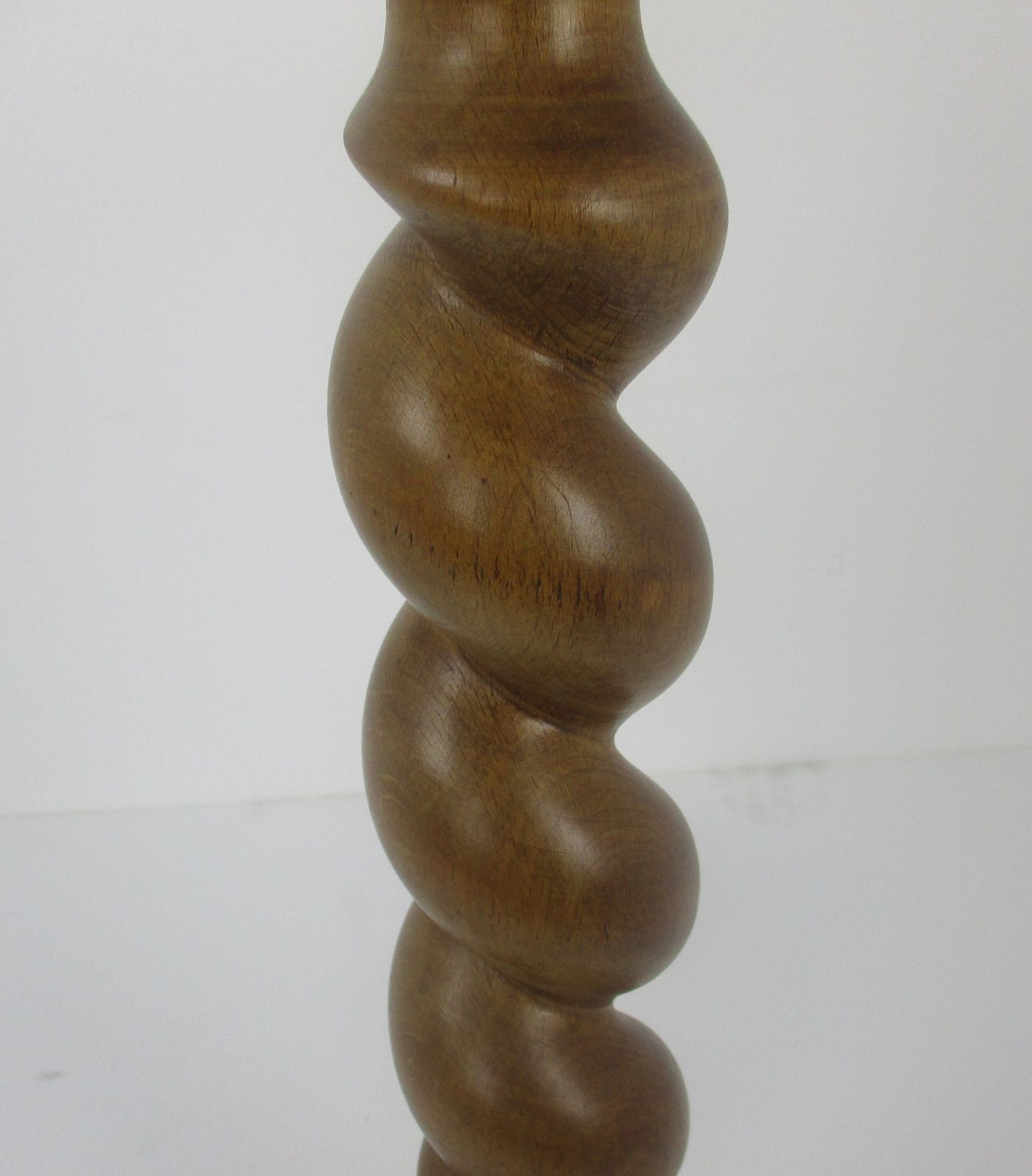 Large Hand Carved Wood Barley Twist Side Display Wine Table Pedestal Plant Stand photo Furniture