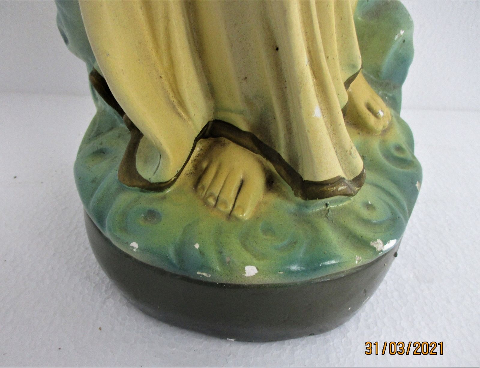 Statue Jesus Christ Savior Sacred Heart Plaster Polychrome Jesus Hanging On The photo Art