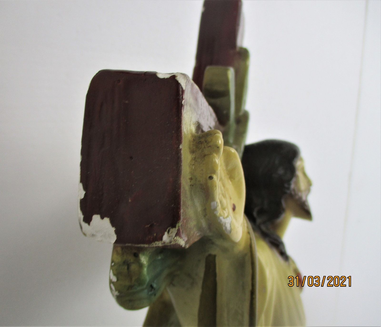 Statue Jesus Christ Savior Sacred Heart Plaster Polychrome Jesus Hanging On The photo buy