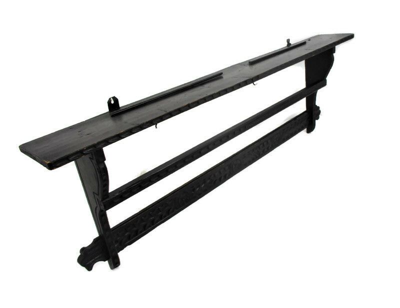 Xl Farm Barn Hand Carved Wood Ornate Coat Hat Rack Shelf Country Farmhouse