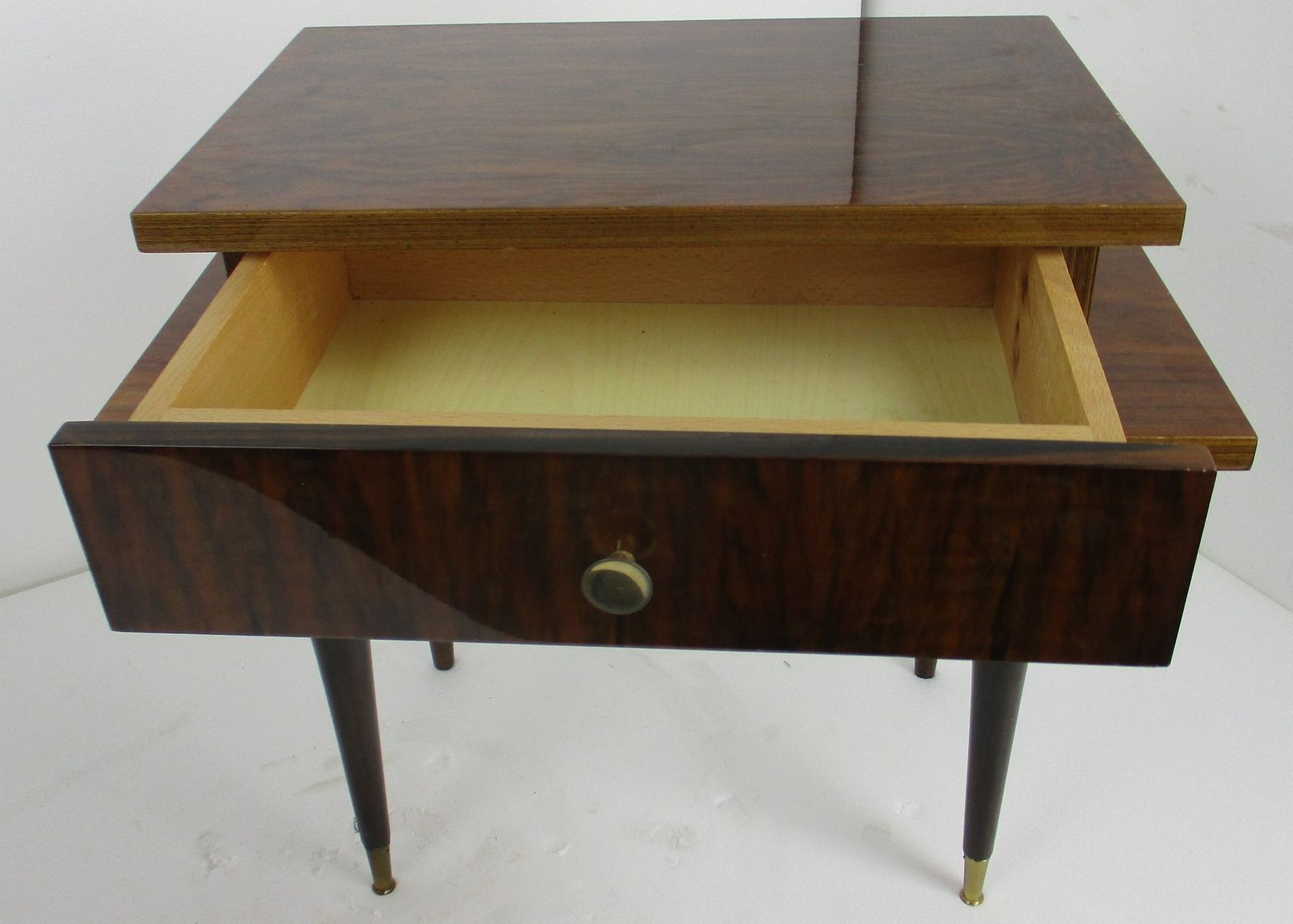 Pair Couple Vintage Night Stands End Tables Mid Century Modern Lackered Wood Pop photo buy
