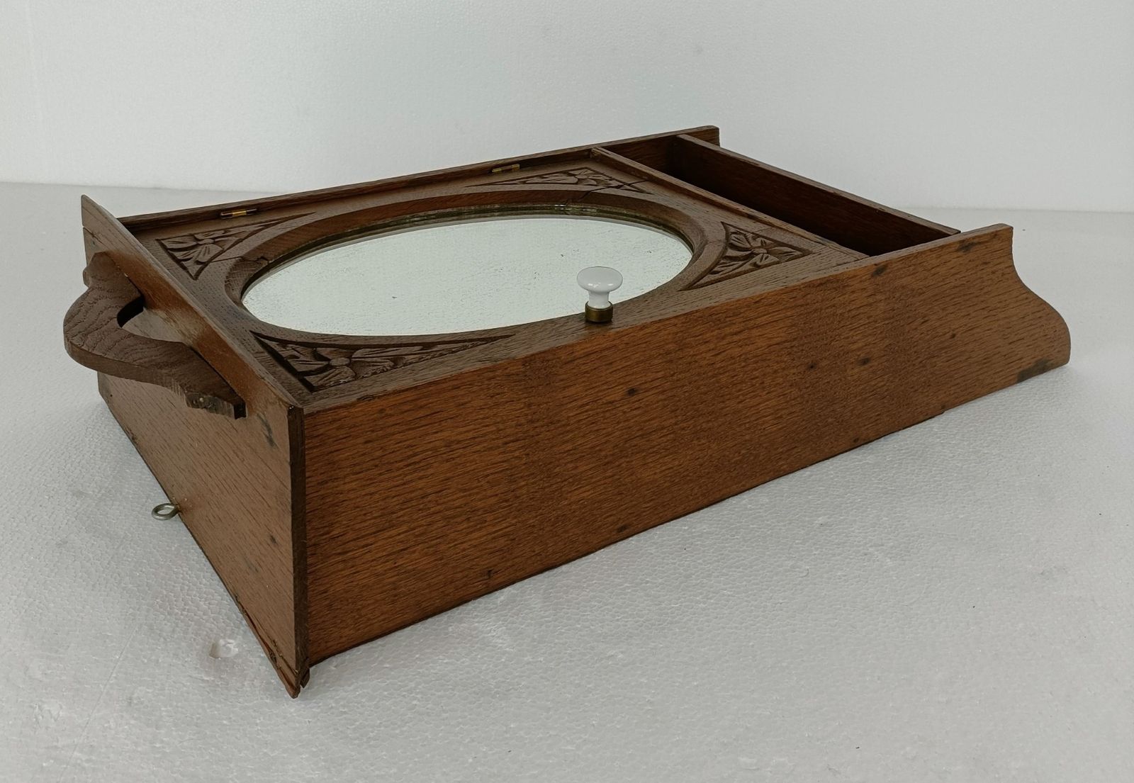 Art Deco Kitchen Apothecary Medicine Bathroom Cabinet Oval Mirror photo vintage