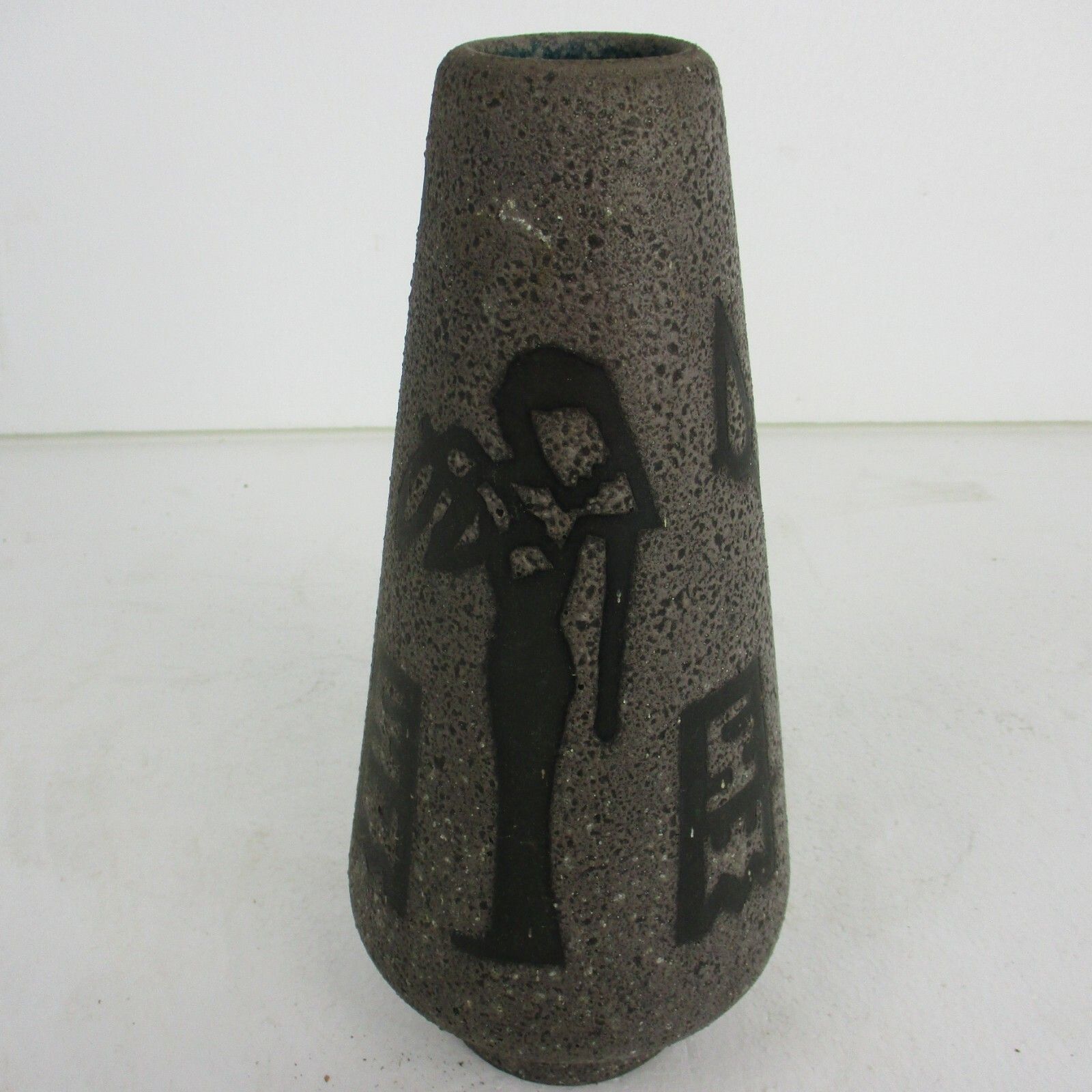 Art Deco Revival  Vase Guerin Style Egyptian Figures  Stoneware  11.81" photo Home Decor