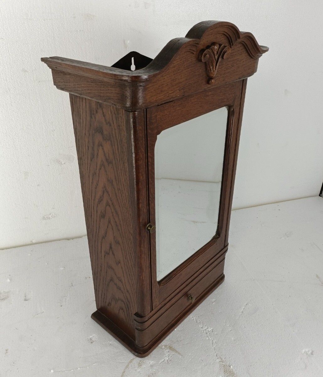 Large Medicine Apothecary Cabinet, Bathroom, Kitchen Carved Wood, Gorgeous, Beve photo buy