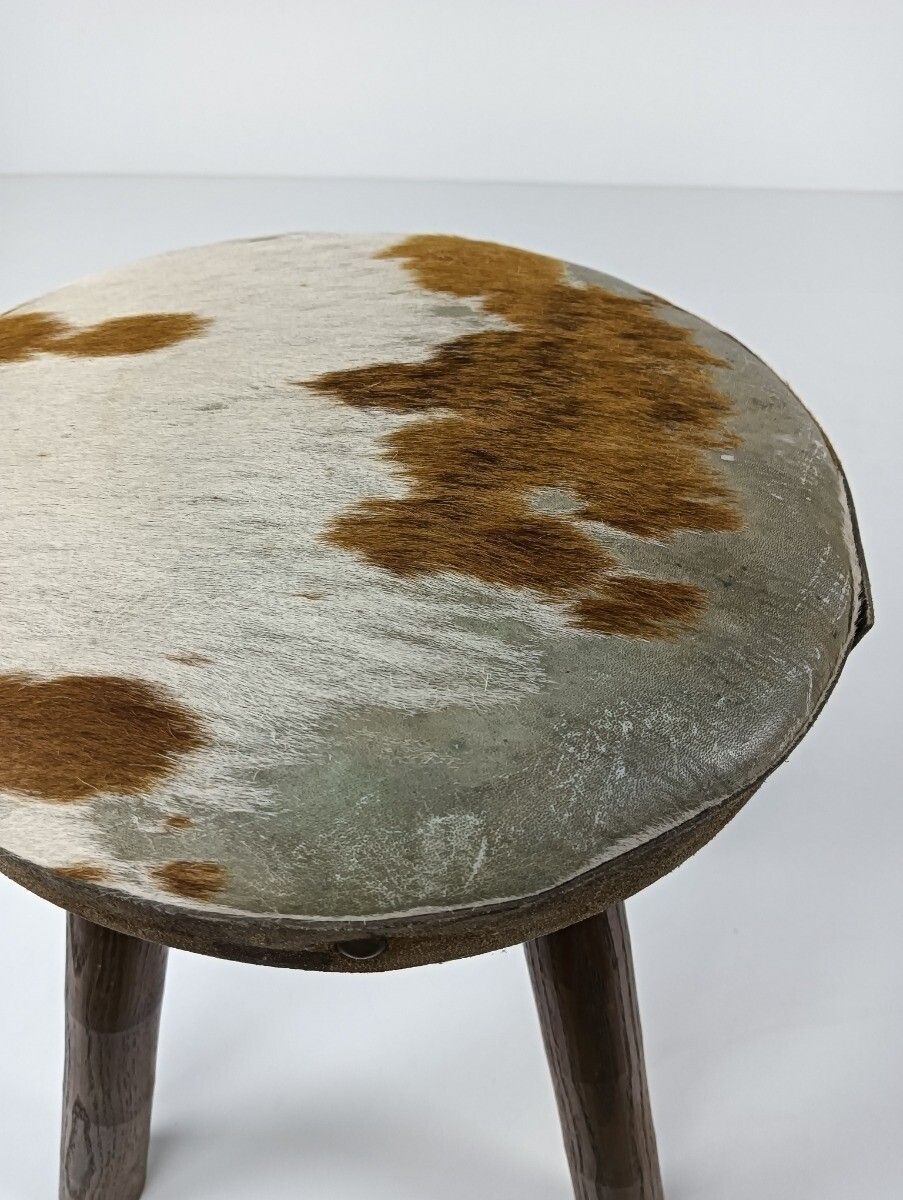 Milking Stool Farmhouse Country Barn Style French  Side Display Table Pedestal photo vintage