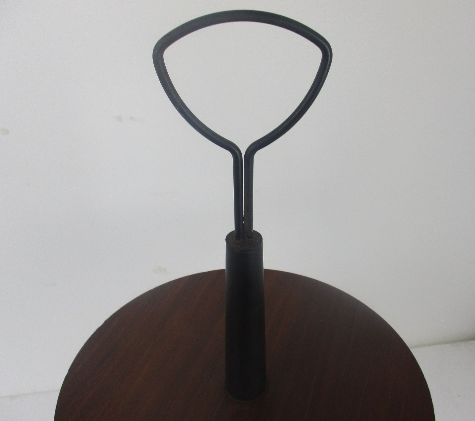 Pedestal Plant Stand Side Occasional Table  Vintage Wood Modernist Tripod Very R photo for sale