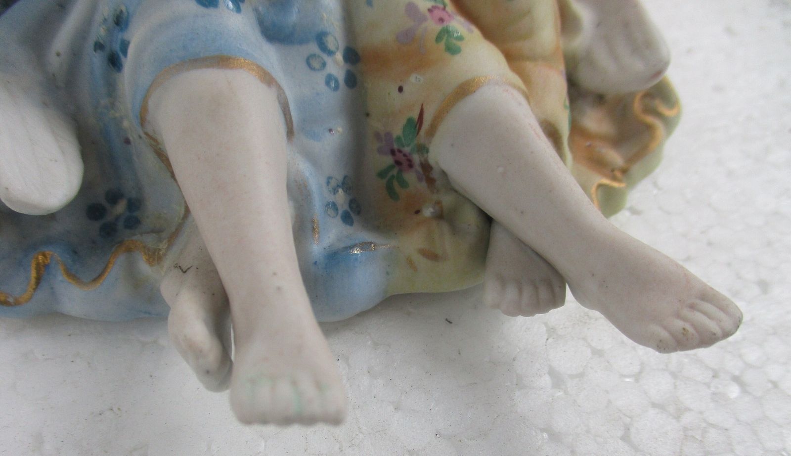 French Holy Water Font Vessel Angels  Porcelain Bisque Porcelain Flowers Gorgeou photo for sale